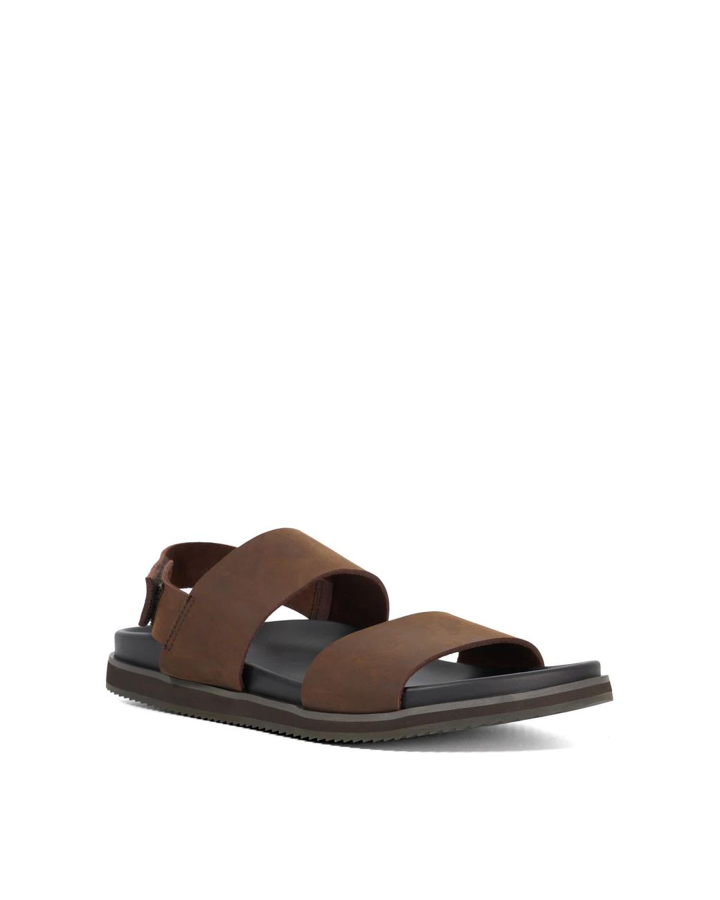 Dune Brown Idealistic Utilitarian Strap Leather Sandals for men