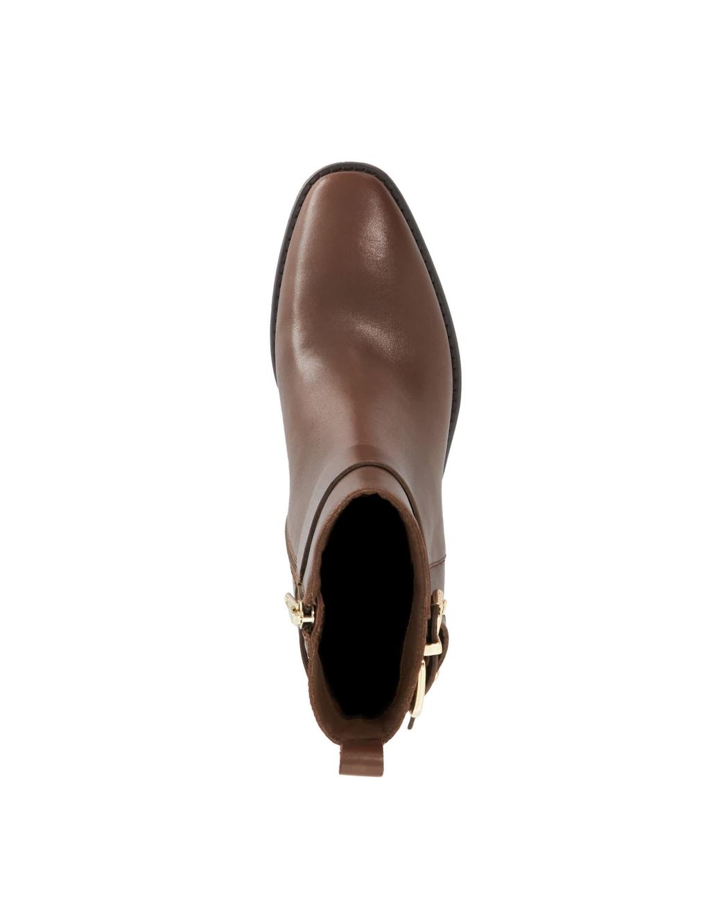 Dune Brown Pattin Buckle-Detail Ankle Boots
