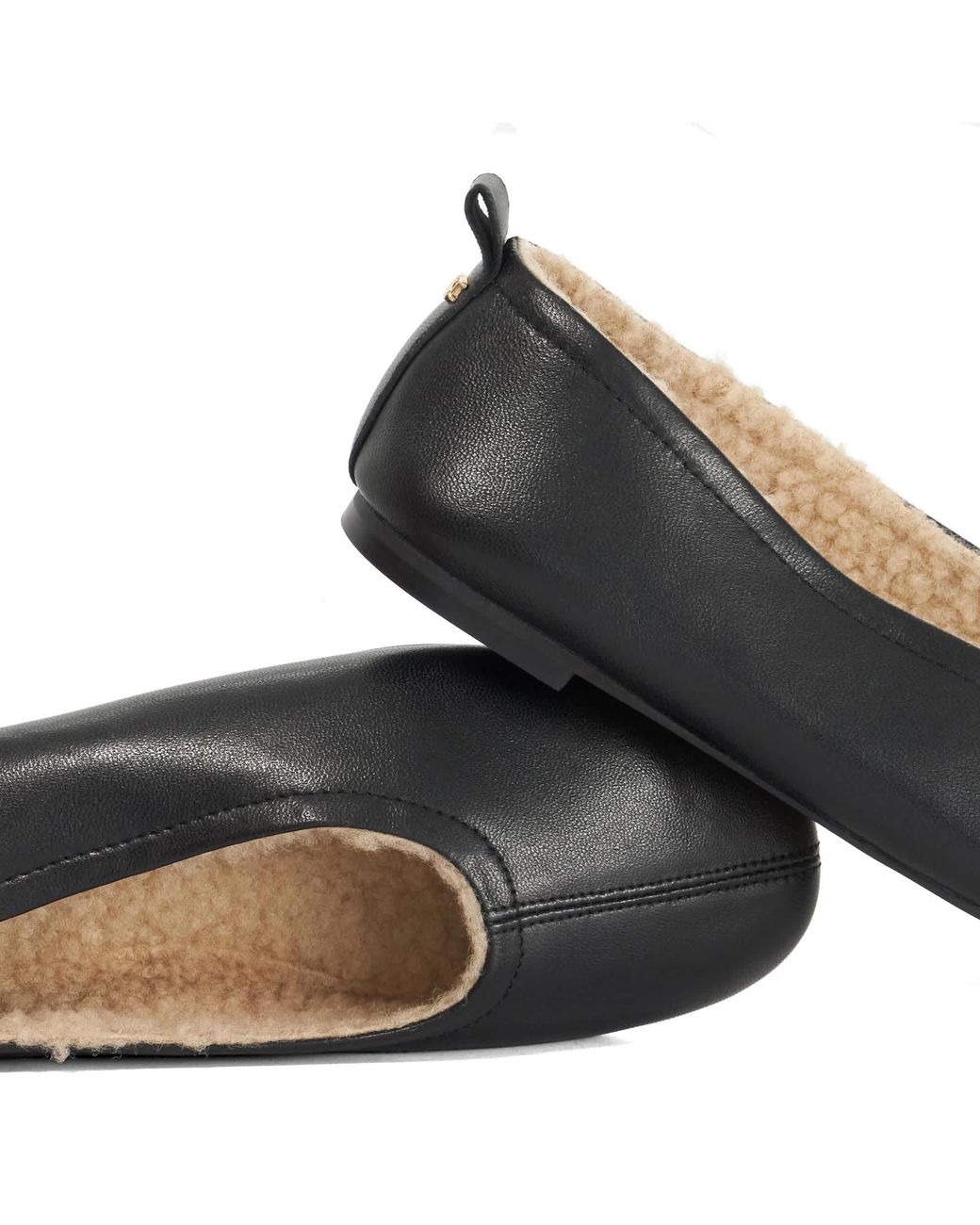 Dune Blue Harliee Faux Shearling-Lined Ballet Flats