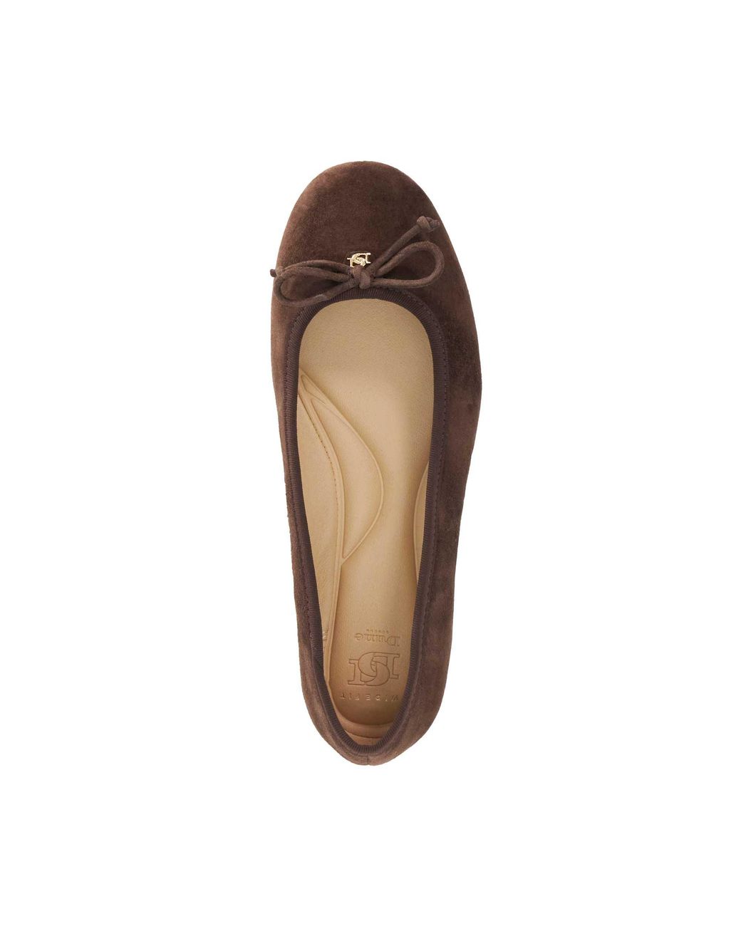 Dune Brown Wf Helenne Bow-Detail Ballet Flats