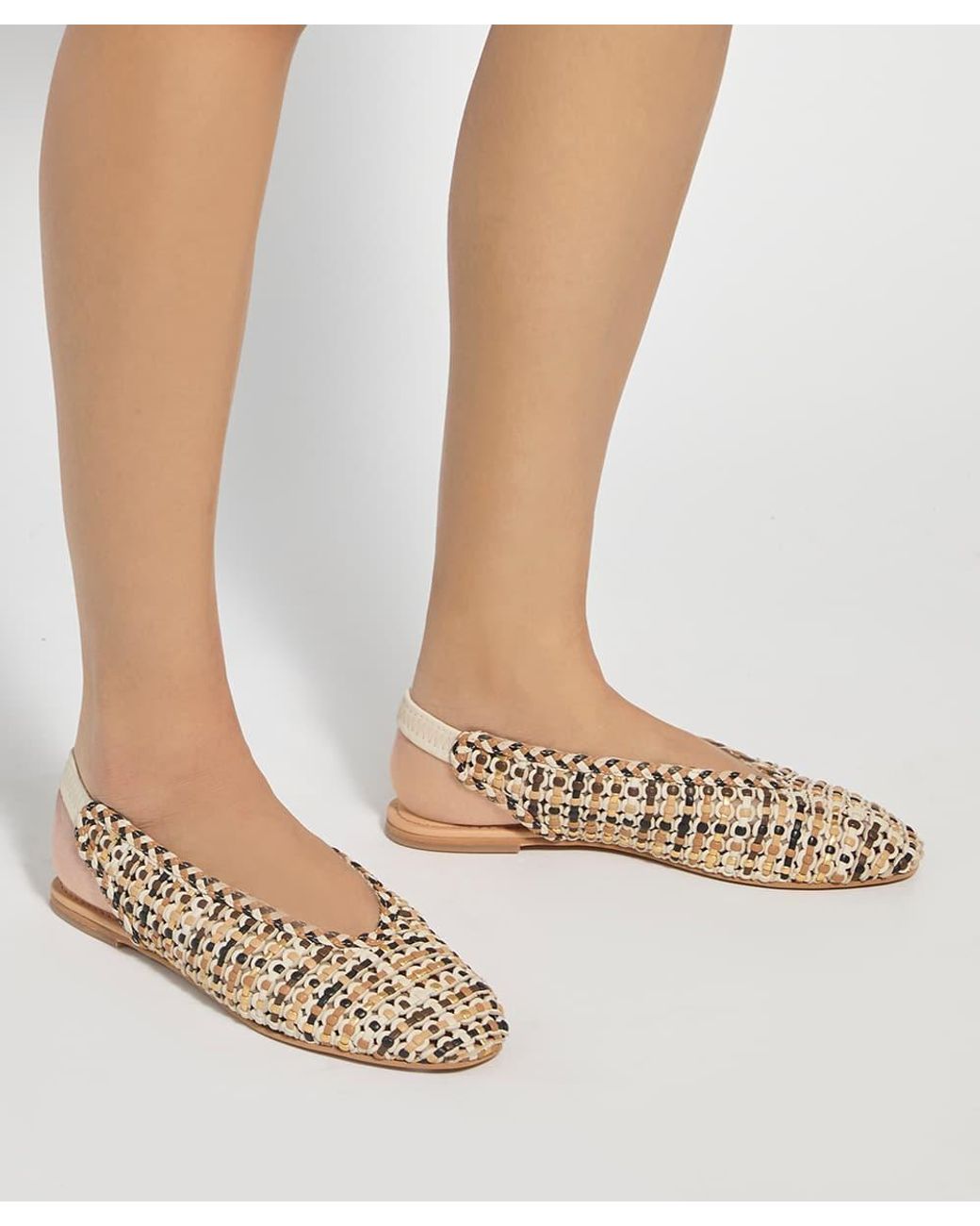 Dune Natural Hollianne Braided Leather Slingback Sandals