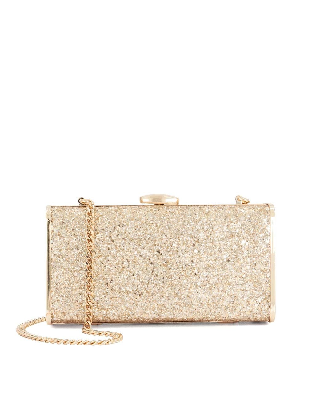Dune Natural Bracing Structured Clutch Bag