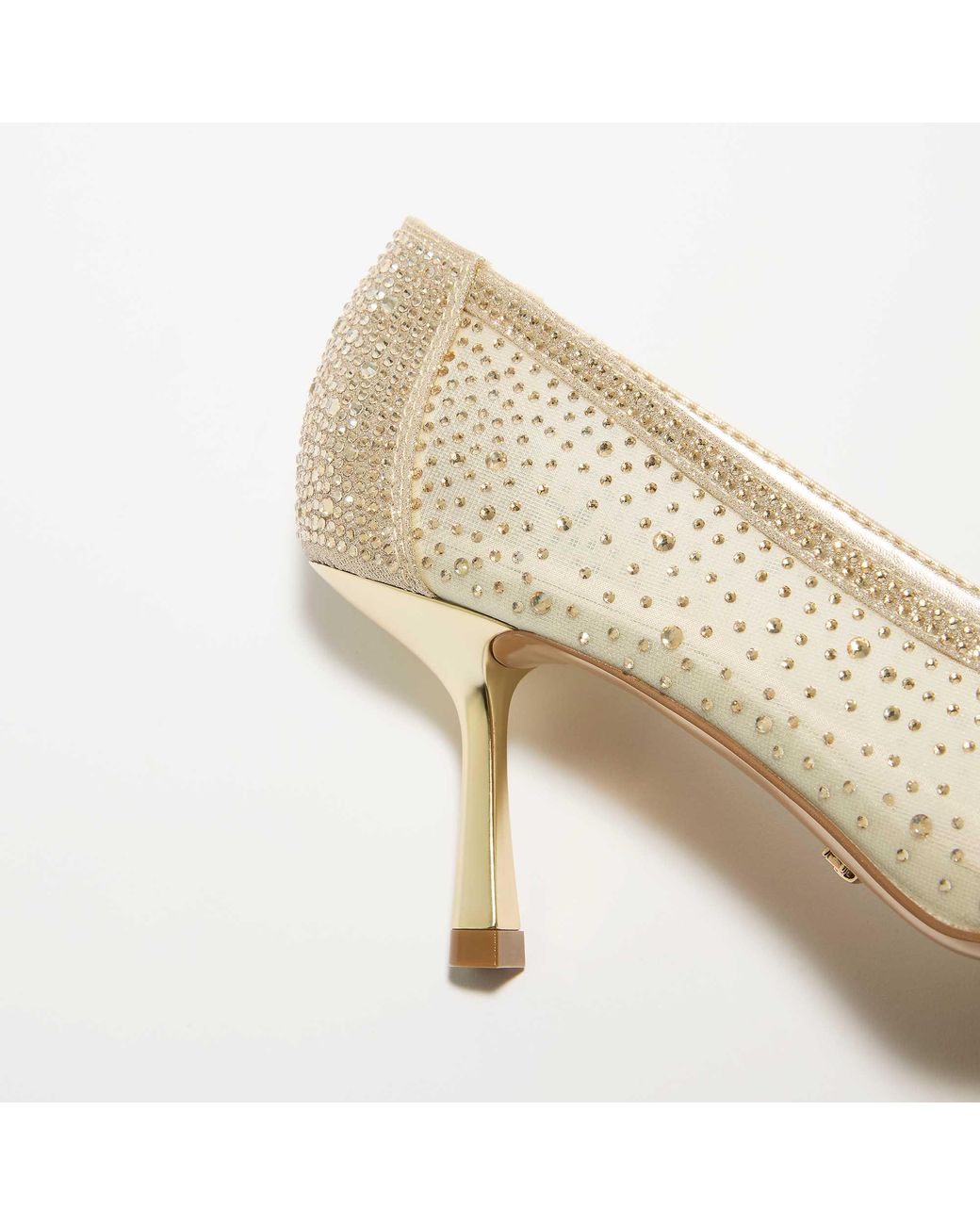 Dune White Brivelle Mesh Embellished Court Shoes