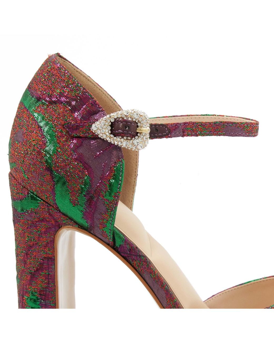 Dune Metallic Myans Block-Heel Platform Sandals