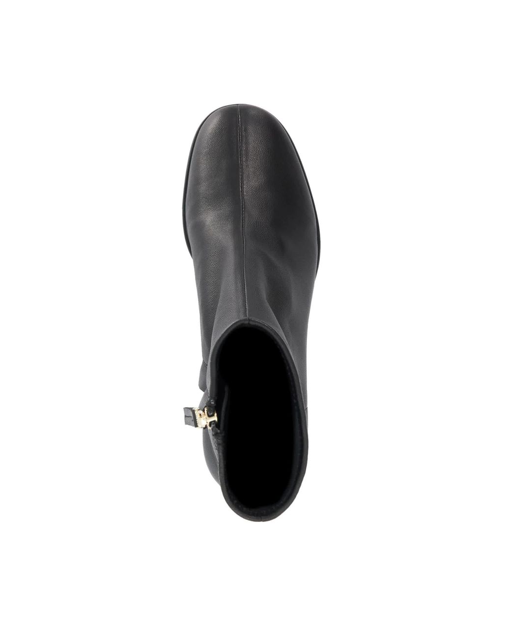 Dune Black Pyro Leather Block Heel Ankle Boots