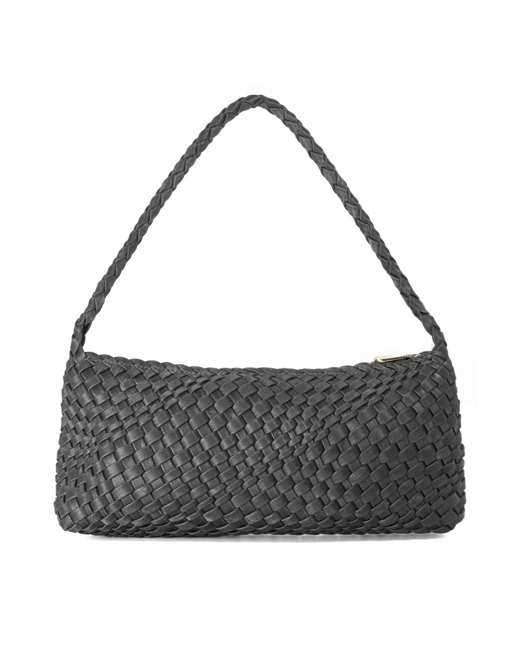 Dune Gray Deliberating Woven East-West Shoulder Bag
