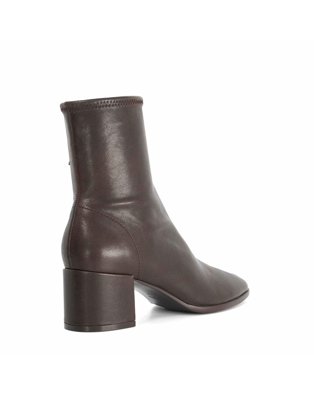 Dune Brown Pyro Leather Block Heel Ankle Boots