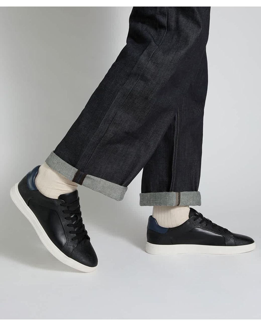 Dune Blue Traces Lace-Up Trainers for men
