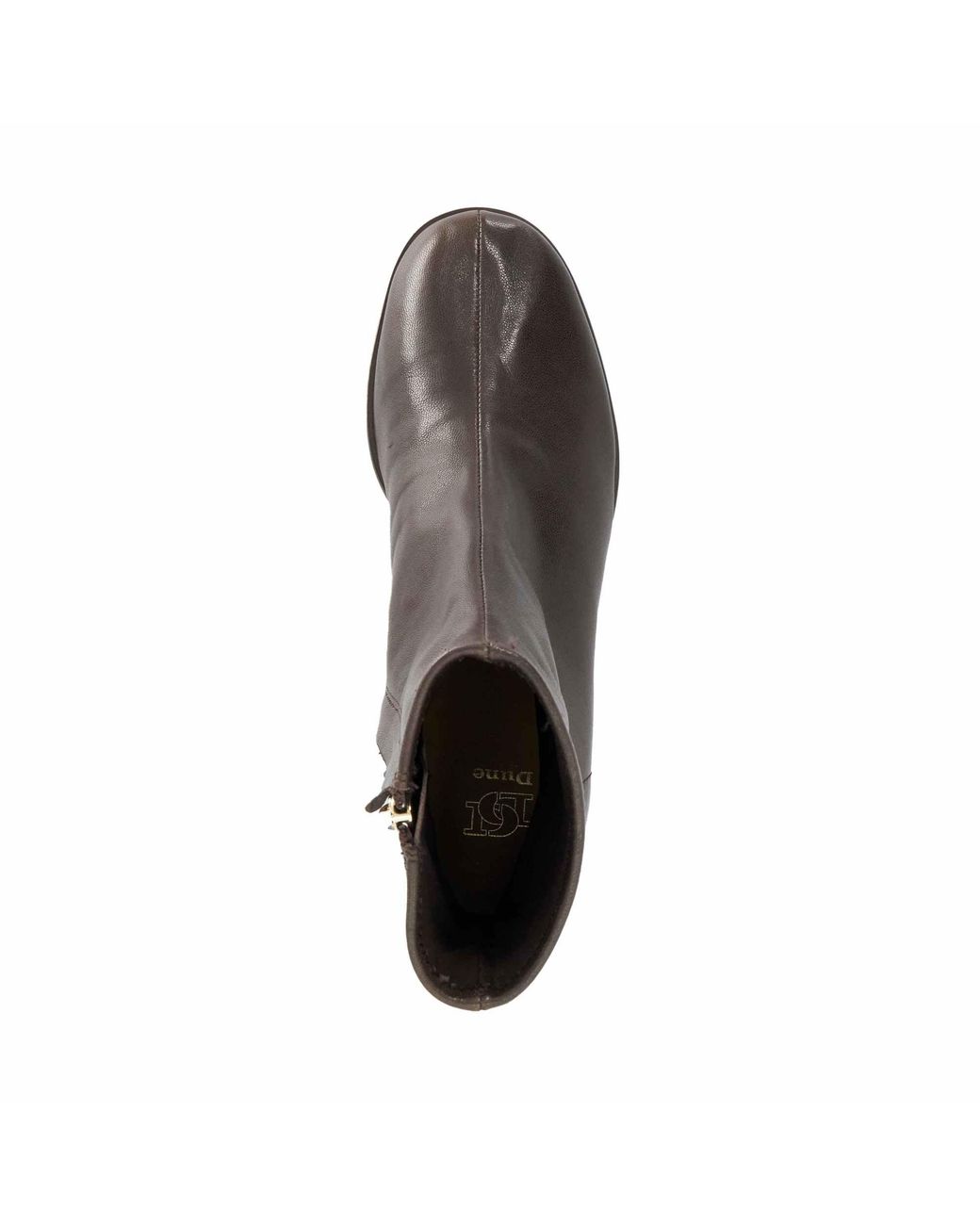 Dune Brown Pyro Leather Block Heel Ankle Boots