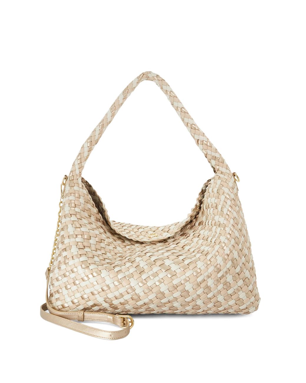 Dune Natural Deliberate L Woven Shoulder Bag
