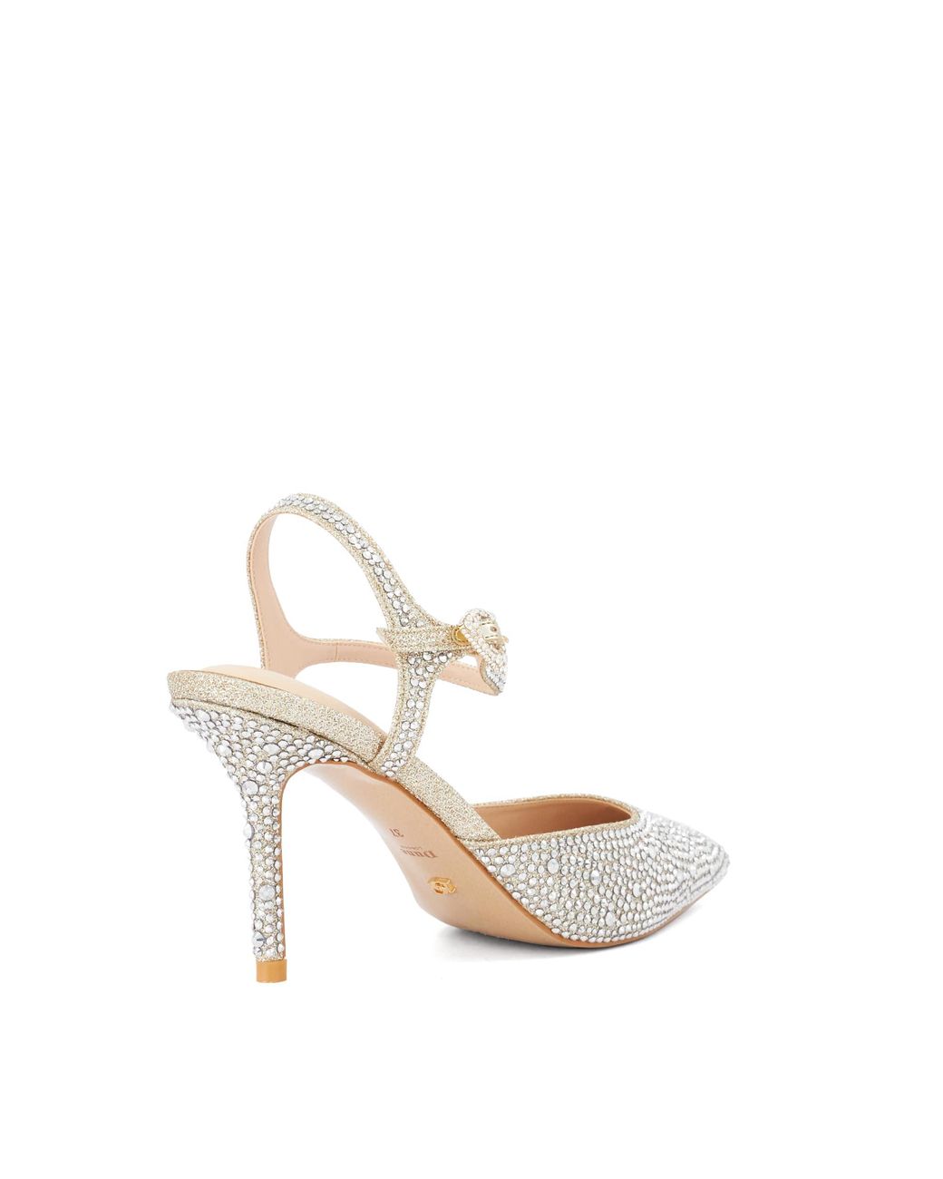 Dune White Compliments Embellished Pointed-Toe Heels