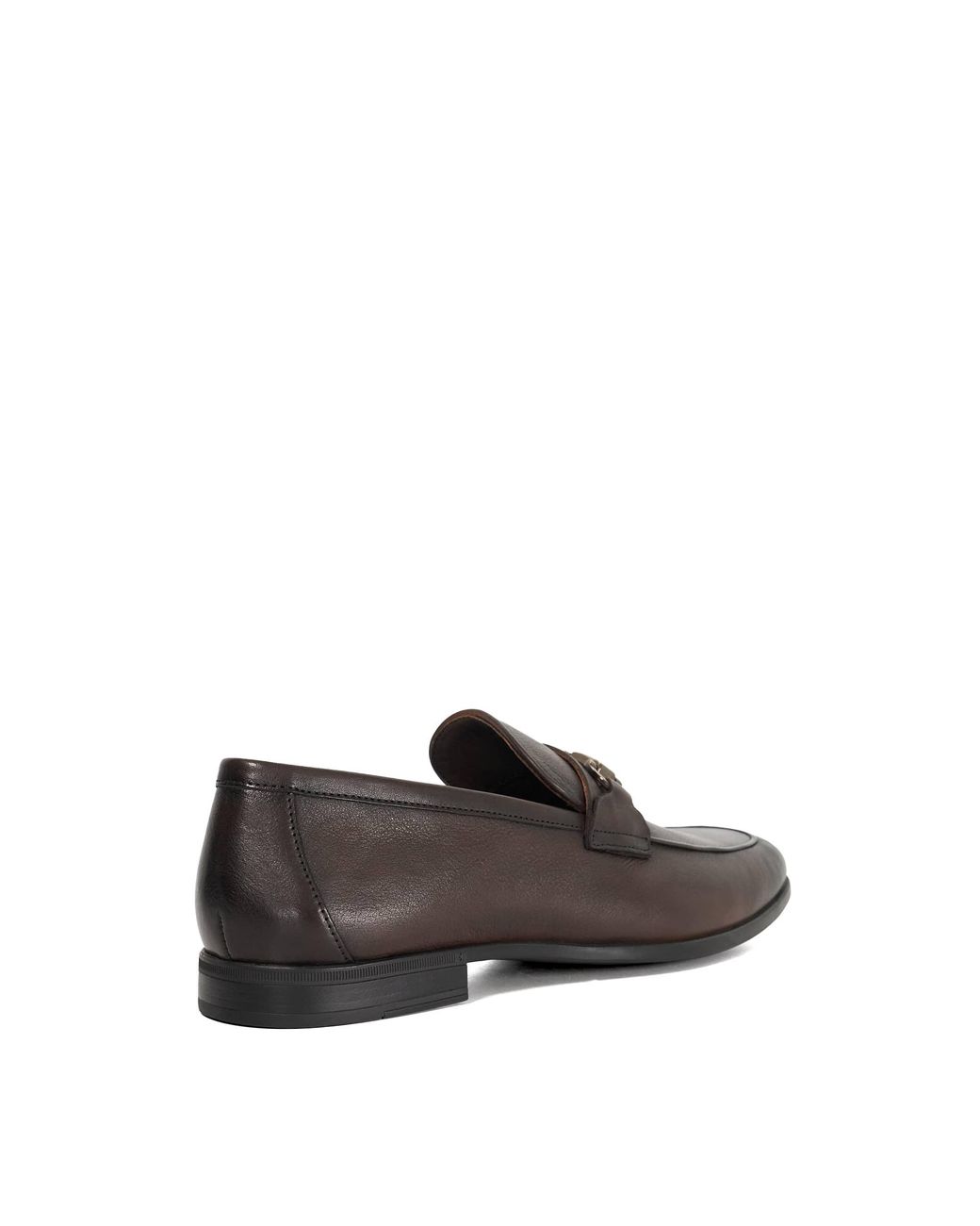 Dune Brown Seymore Wf Leather Wide Fit Snaffle Loafers for men