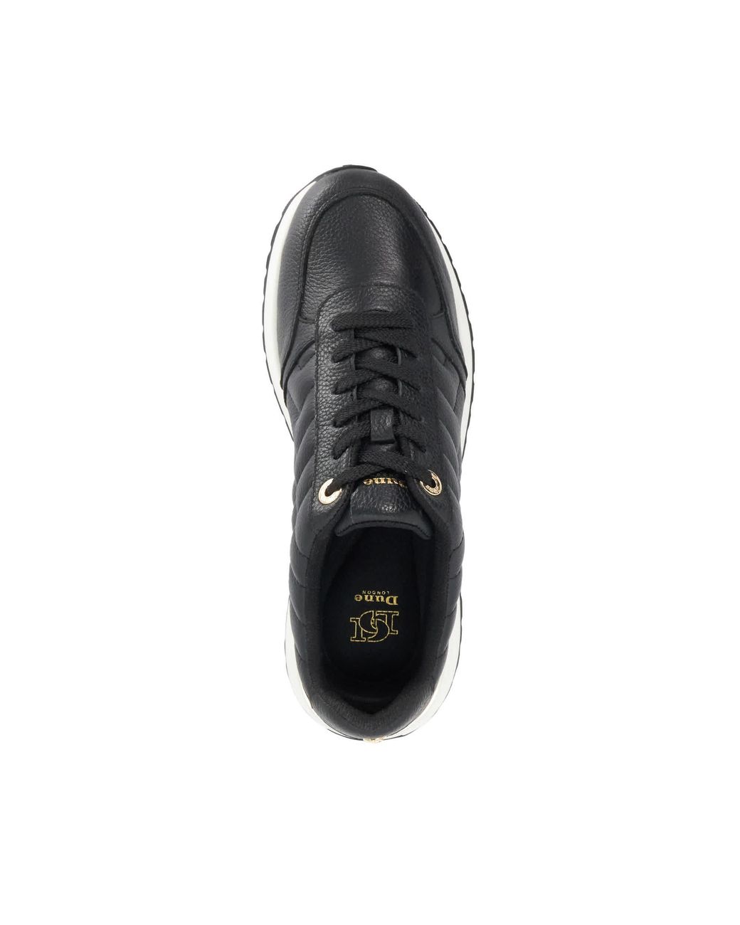 Dune Blue Evelie Quilted Low-Top Trainers