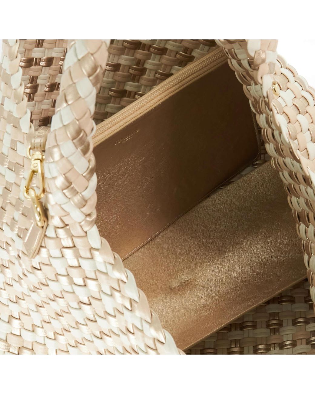 Dune Natural Deliberate L Woven Shoulder Bag
