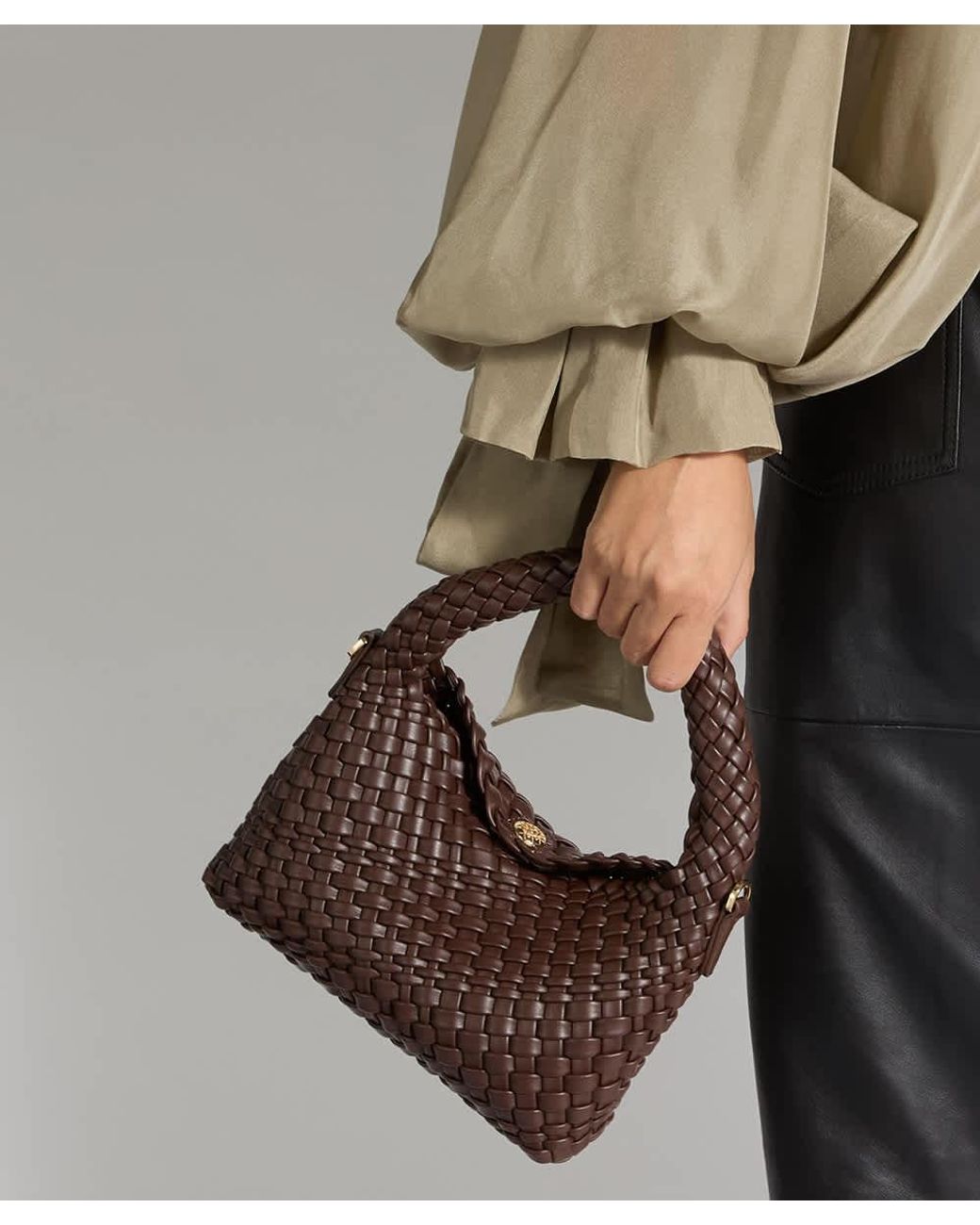 Dune Brown Dinkydeliberate Mini Woven Grab Bag