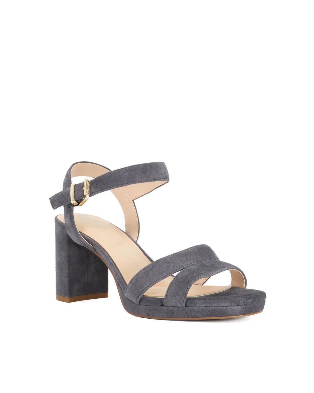 Dune Blue Manifesting Block Heel Sandals