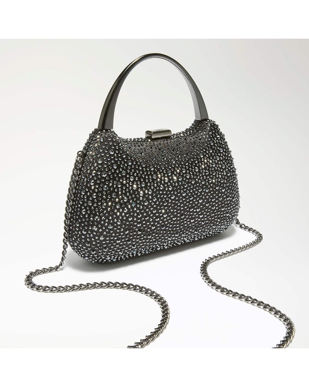 Dune Black Beamings Handle Embellished Bag