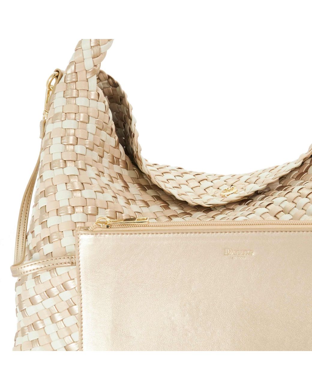 Dune Natural Deliberate L Woven Shoulder Bag