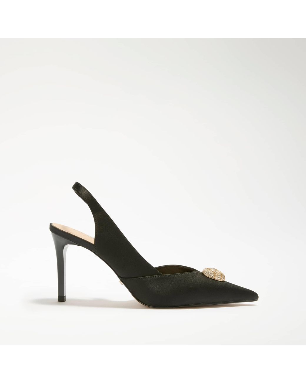 Dune Black Camara Embellished Slingback Court Shoes