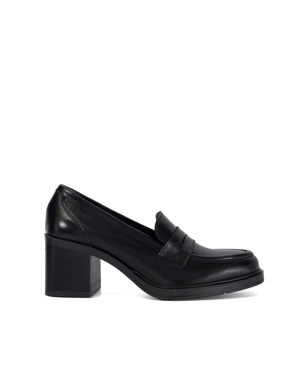Dune Black Gratefully Leather Penny Loafer