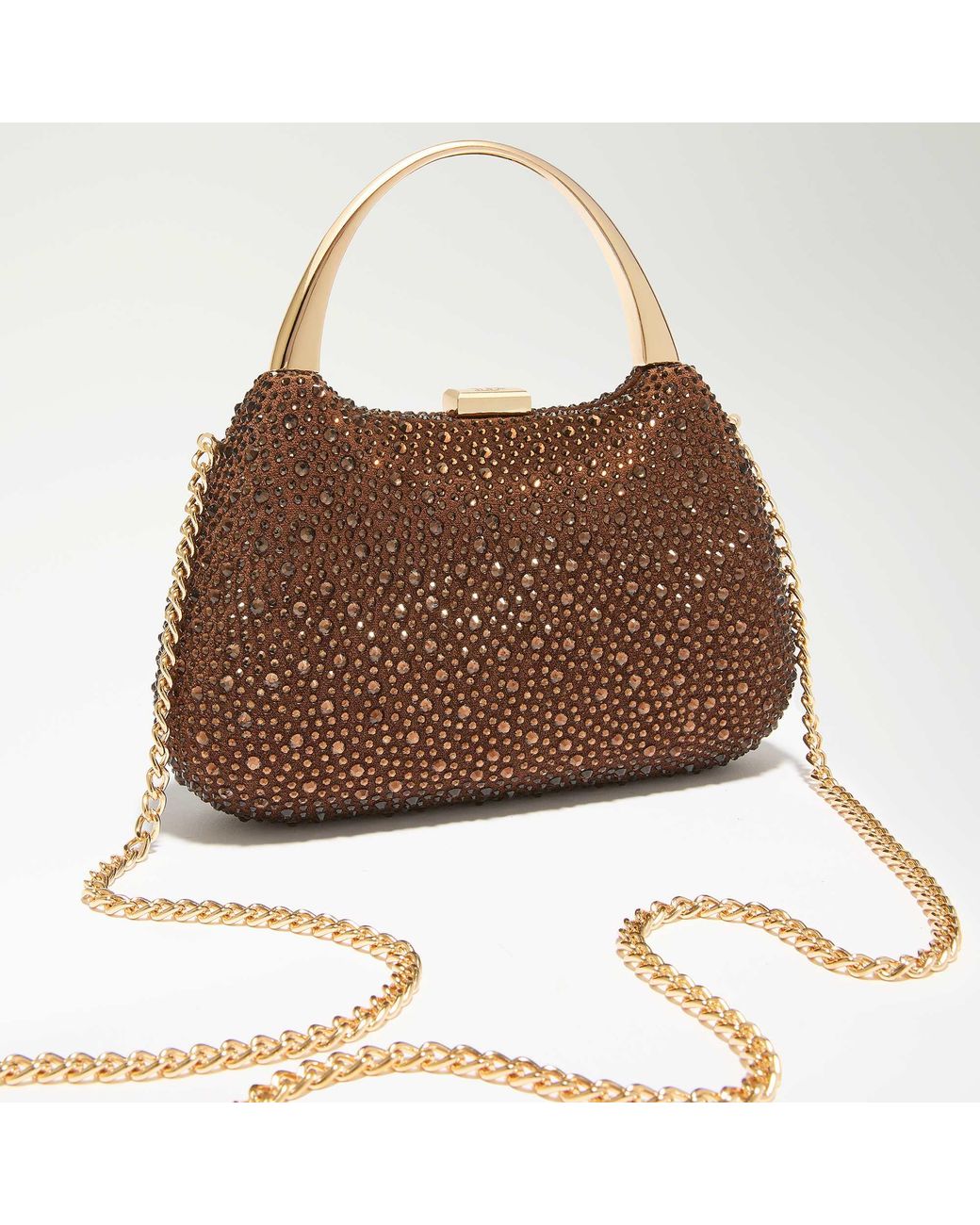 Dune Brown Beamings Handle Embellished Bag