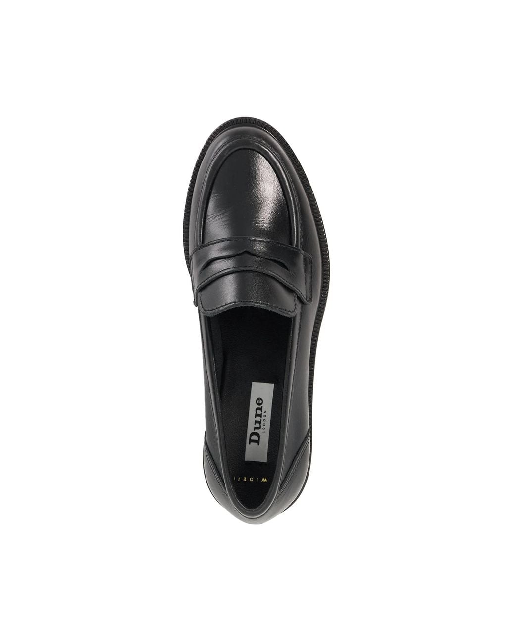 Dune Black Giya Leather Almond Toe Loafers