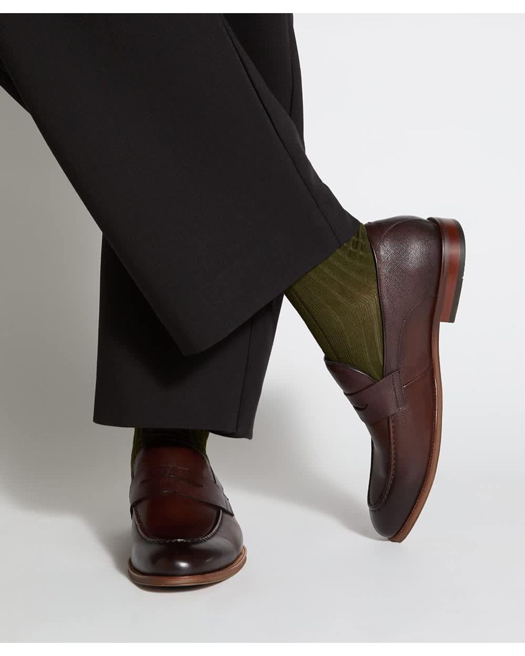 Dune Brown Staten Slip-On Penny Loafers for men