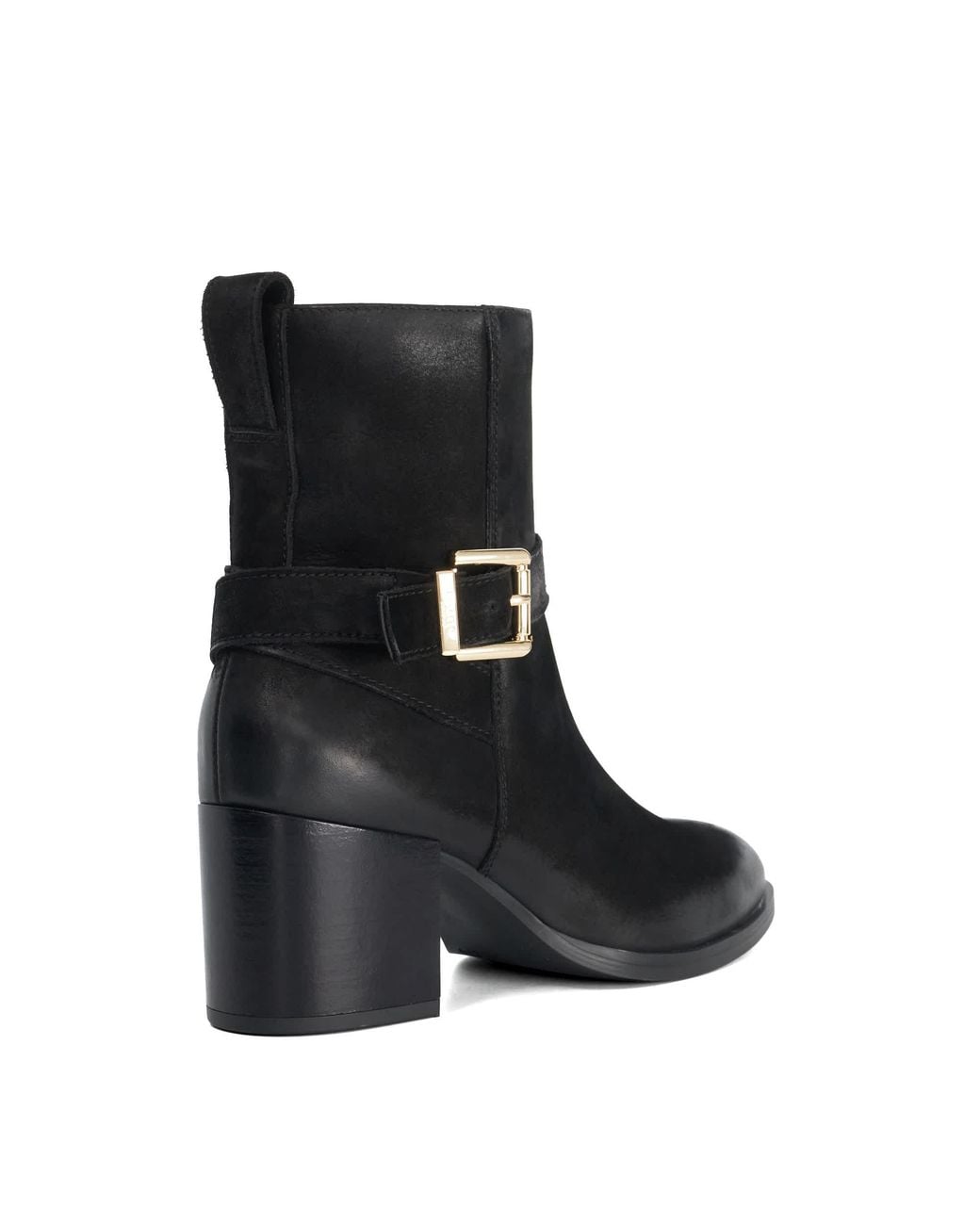 Dune Black Pommel Heeled Ankle Boots