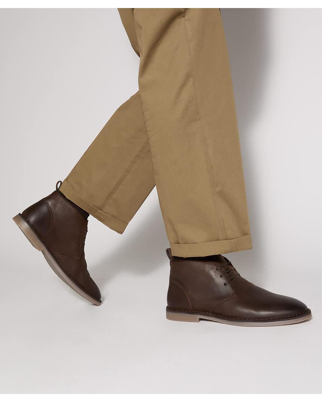 Dune Brown Cashed Casual Chukka Boots for men