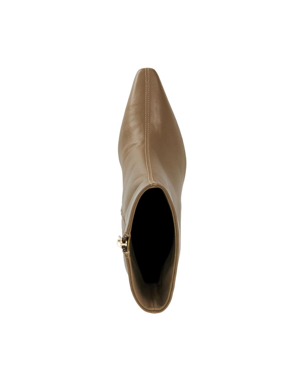 Dune Brown Overt Leather Heeled Ankle Boots