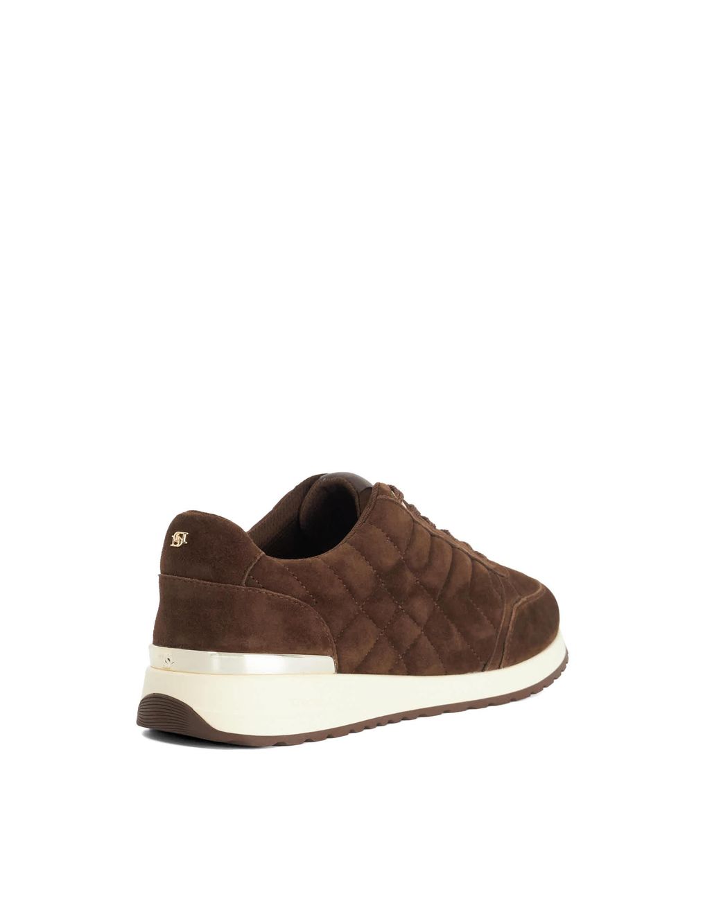 Dune Brown Evelie Quilted Low-Top Trainers