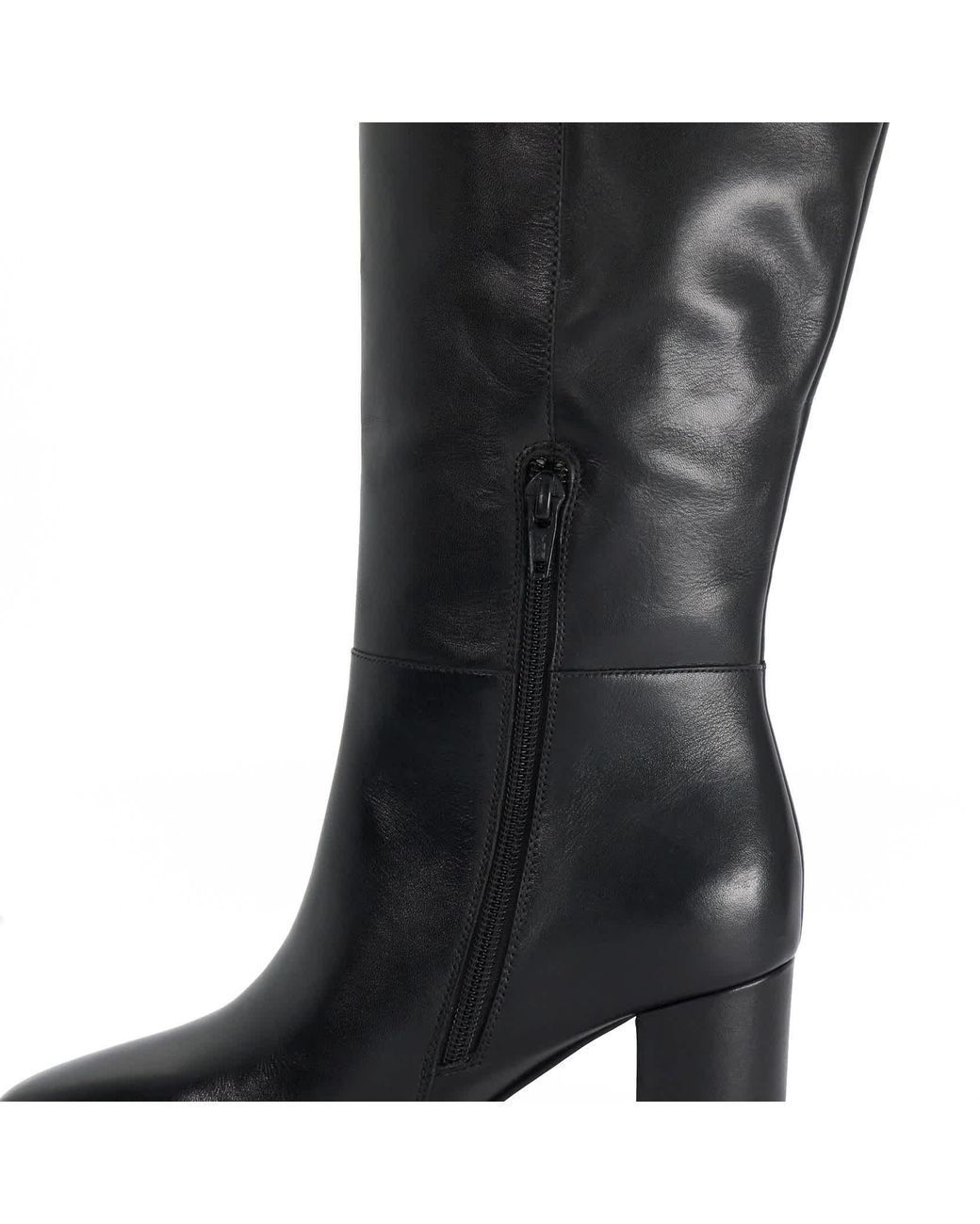 Dune Black Salts Heeled Knee-High Boots