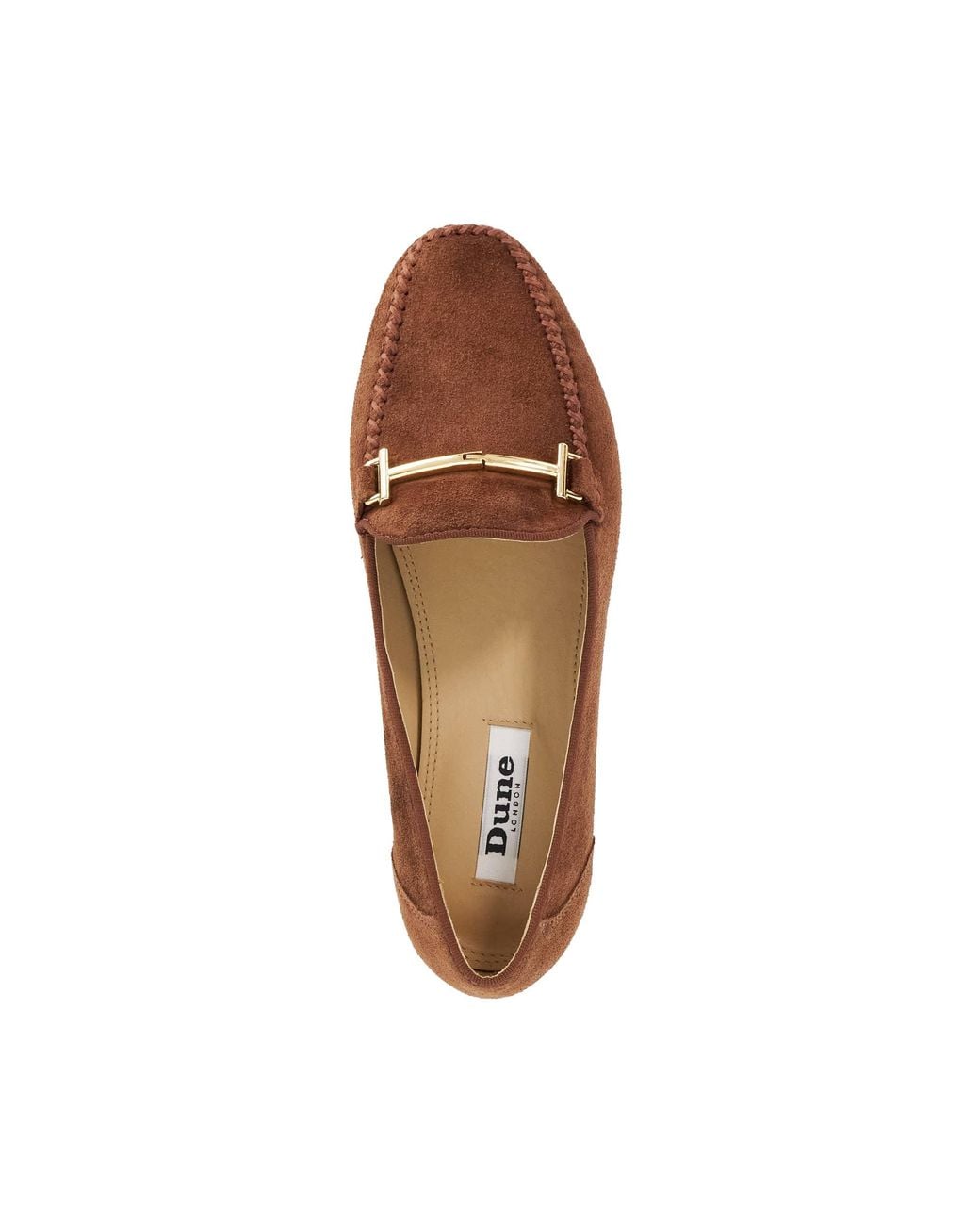 Dune Brown Gilli T Snaffle Trim Leather Loafers