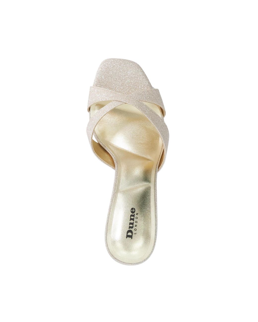 Dune White Mavina Crossover-Strap Heeled Mules