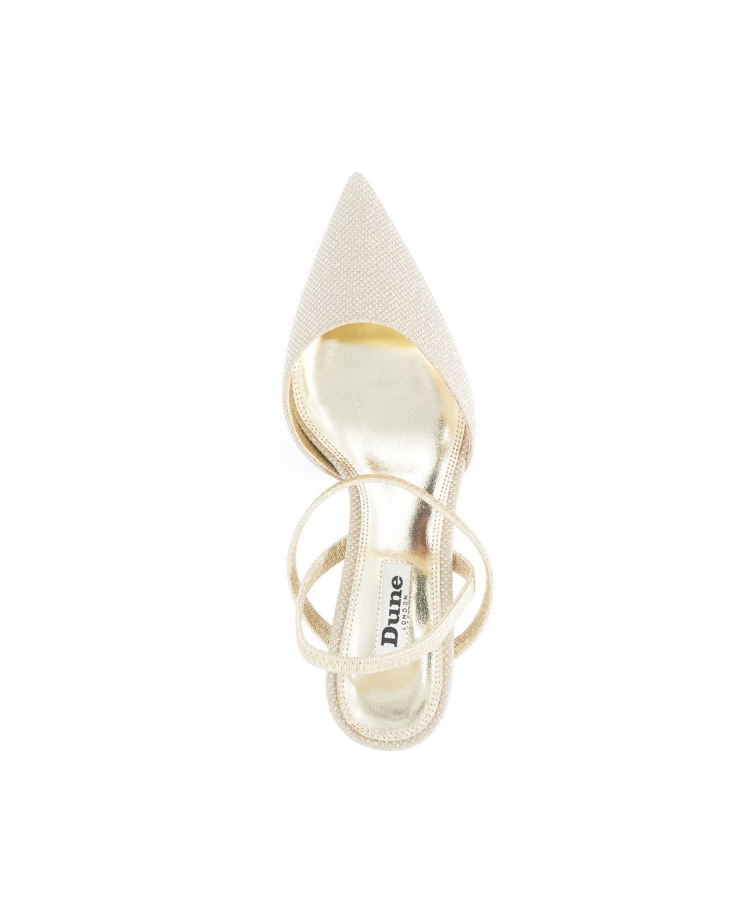 Dune White Wf Classical Wide Fit Pointed Courts With Elasticated Stra