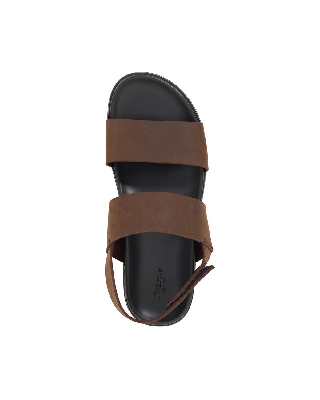Dune Brown Idealistic Utilitarian Strap Leather Sandals for men