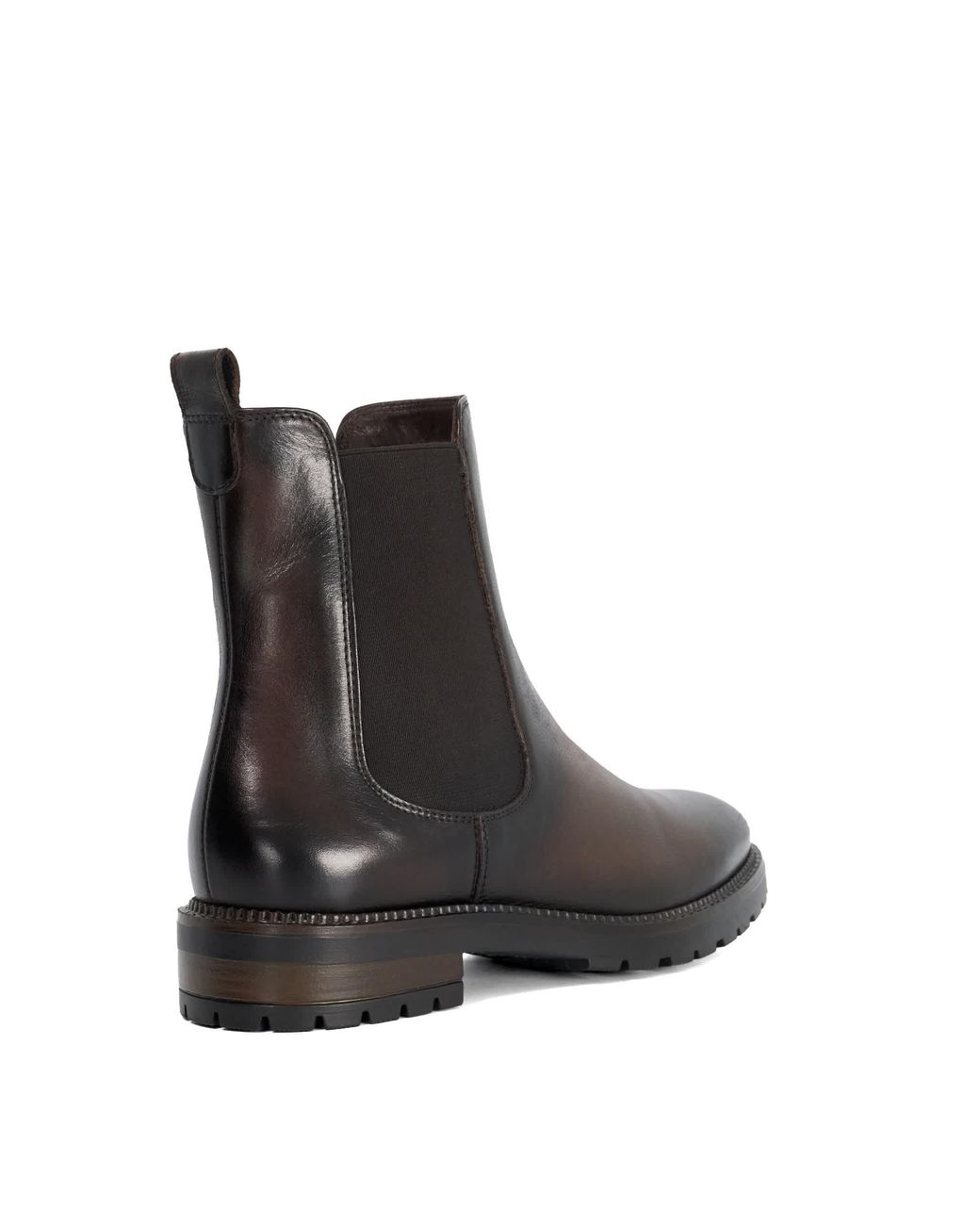 Dune Brown Poema Cleated Sole Chelsea Ankle Boots