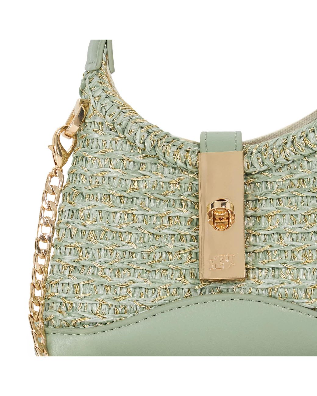 Dune Green Supportive Turn Lock Micro Bag