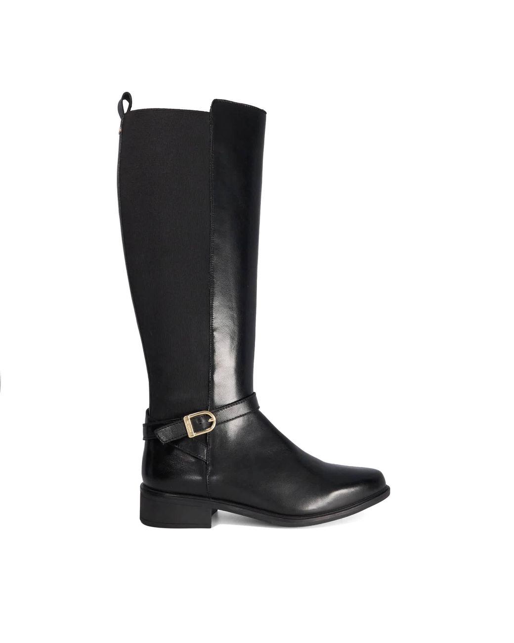 Dune Black Tooni Buckle-Detail Knee-High Boots