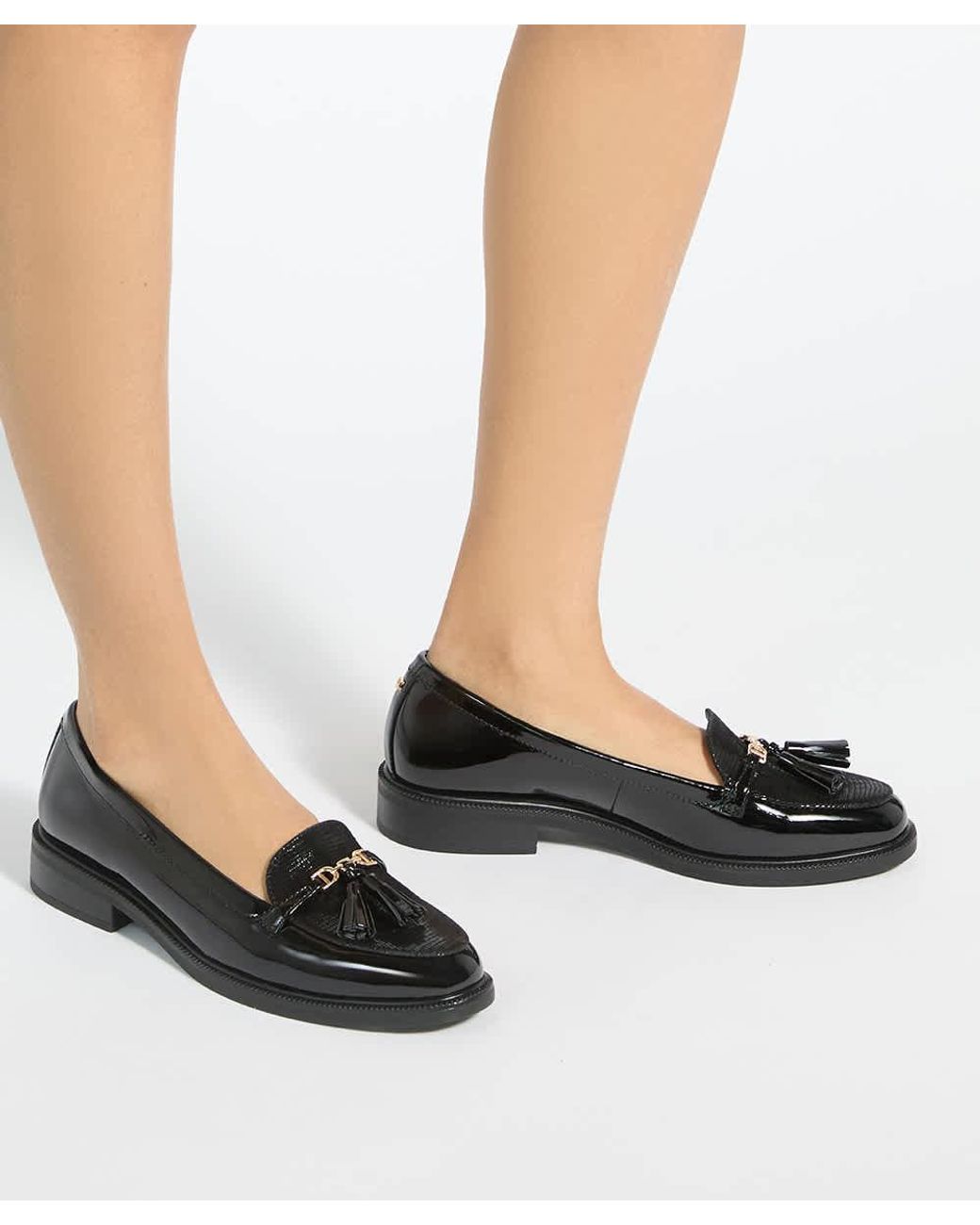 Dune Black Gazeles Tassel Loafers