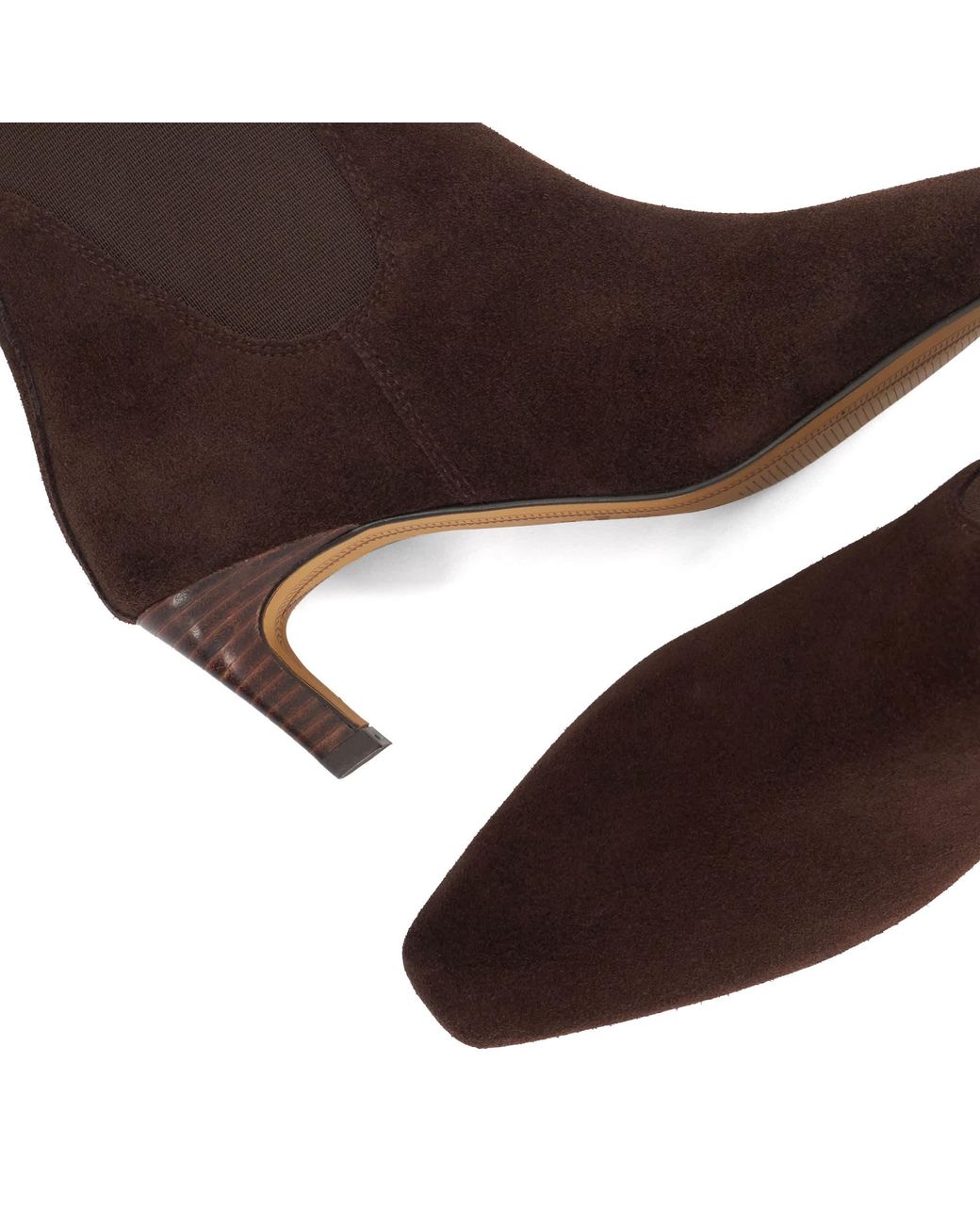 Dune Brown Odela Slip-On Heeled Ankle Boots