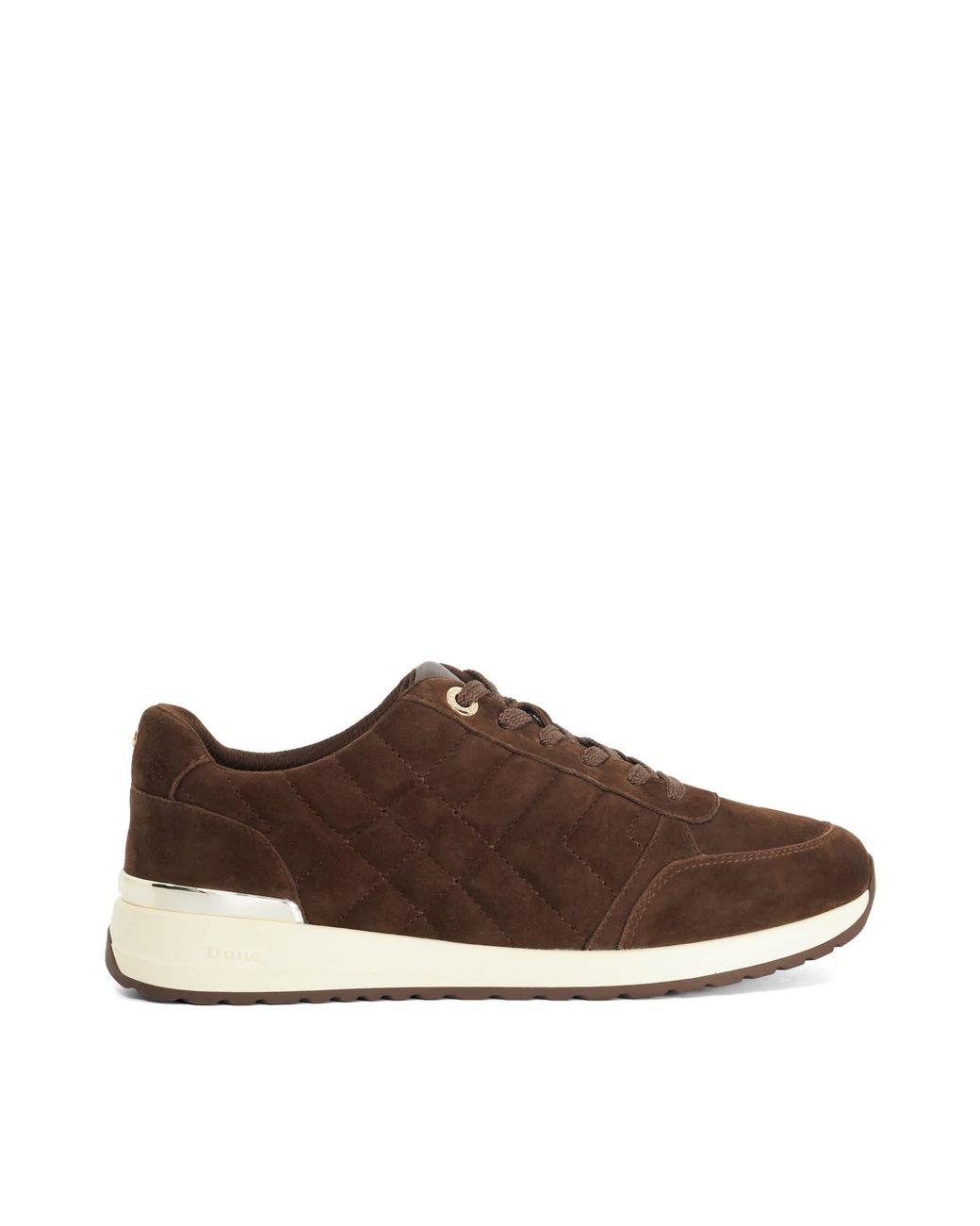 Dune Brown Evelie Quilted Low-Top Trainers