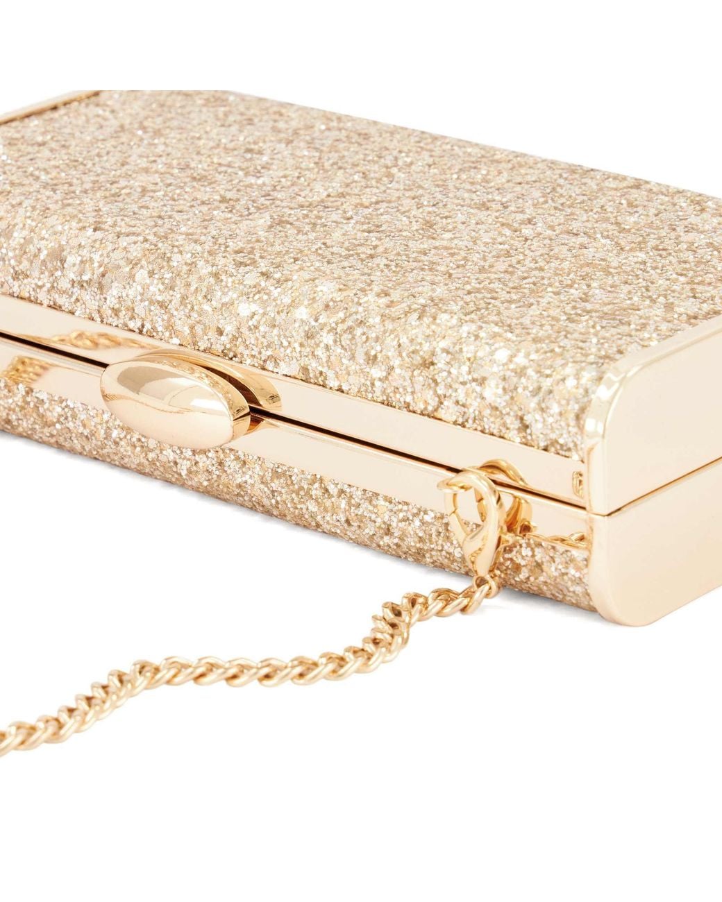 Dune Natural Bracing Structured Clutch Bag