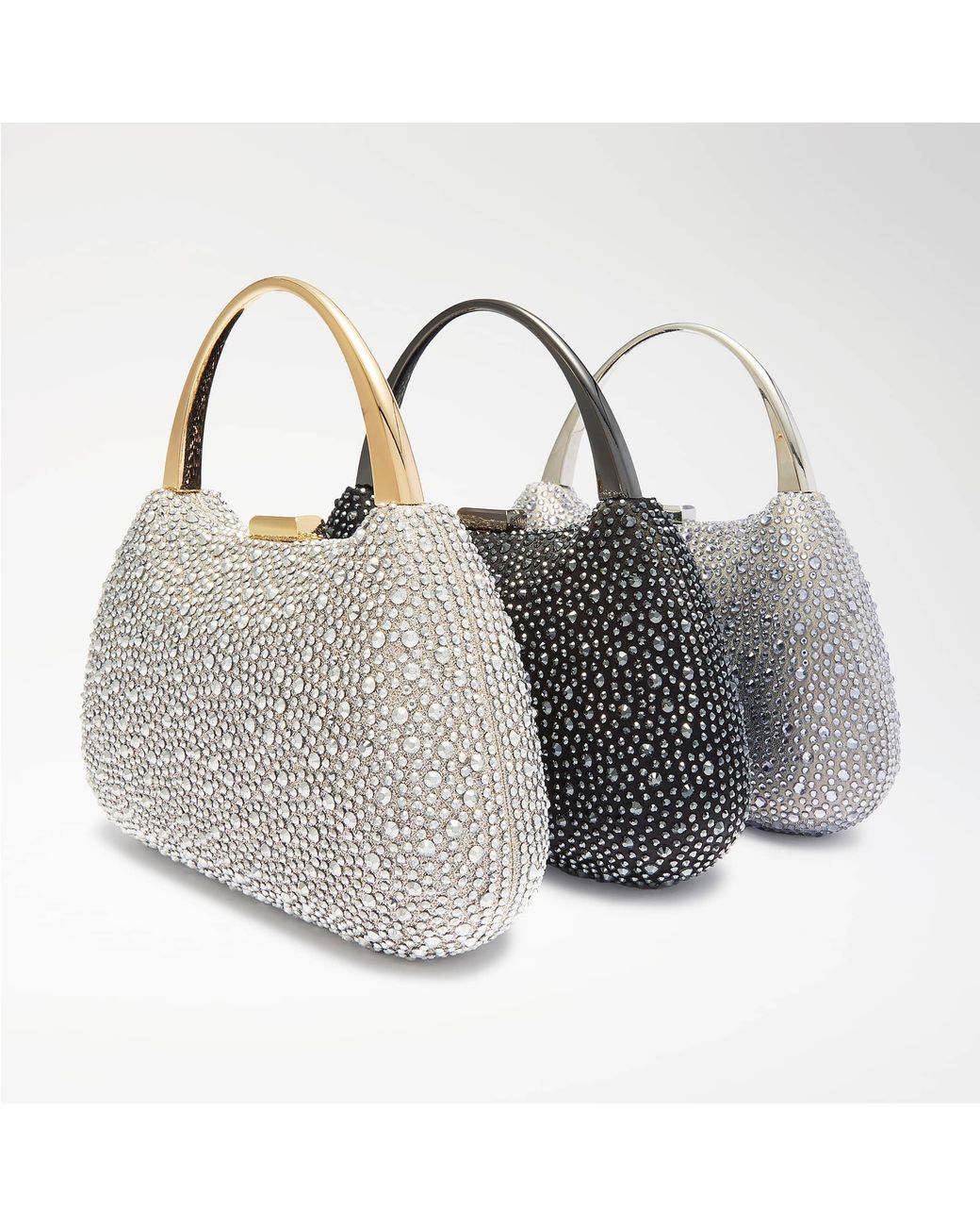 Dune Black Beamings Handle Embellished Bag