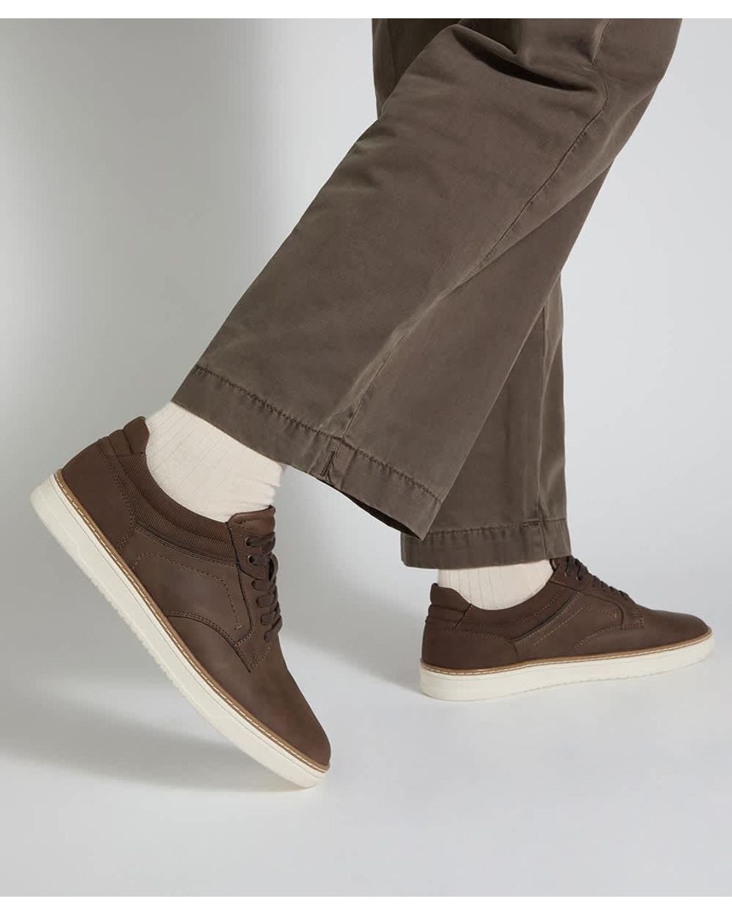 Dune Brown Teo Lace-Up Low-Top Trainers for men