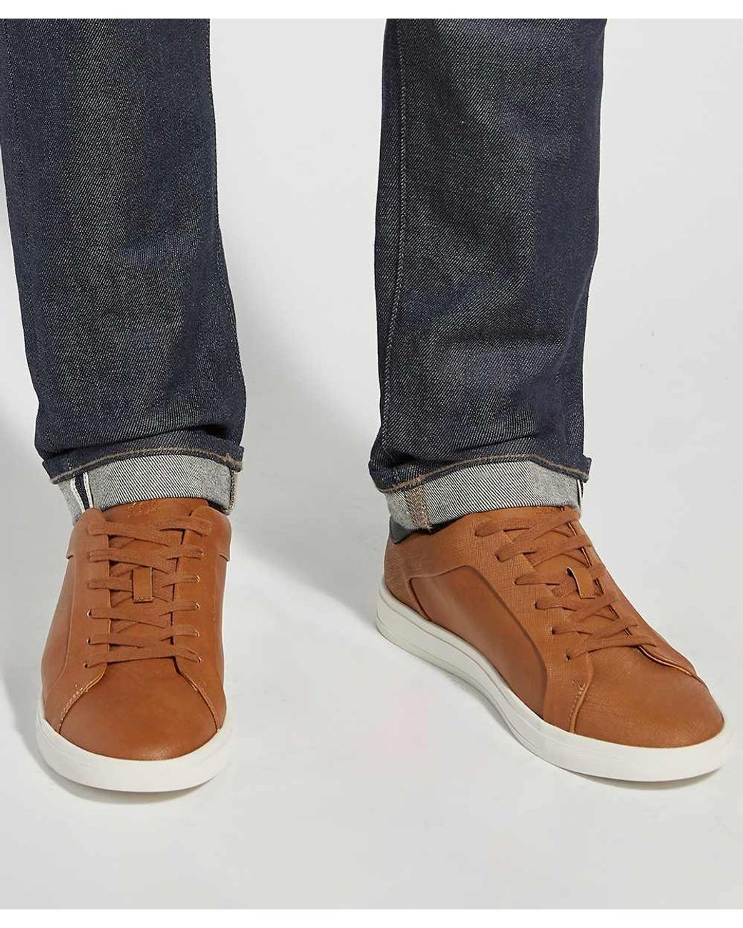 Dune Brown Traces Lace-Up Trainers for men