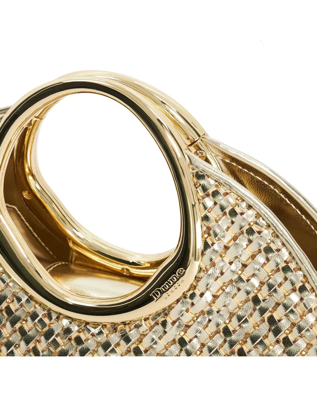 Dune Metallic Earning Handle Woven Bag