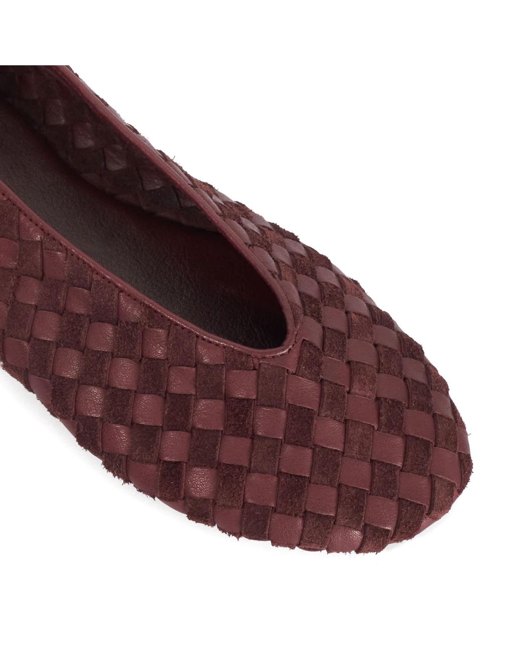 Dune Brown Homely Woven Ballet Flats