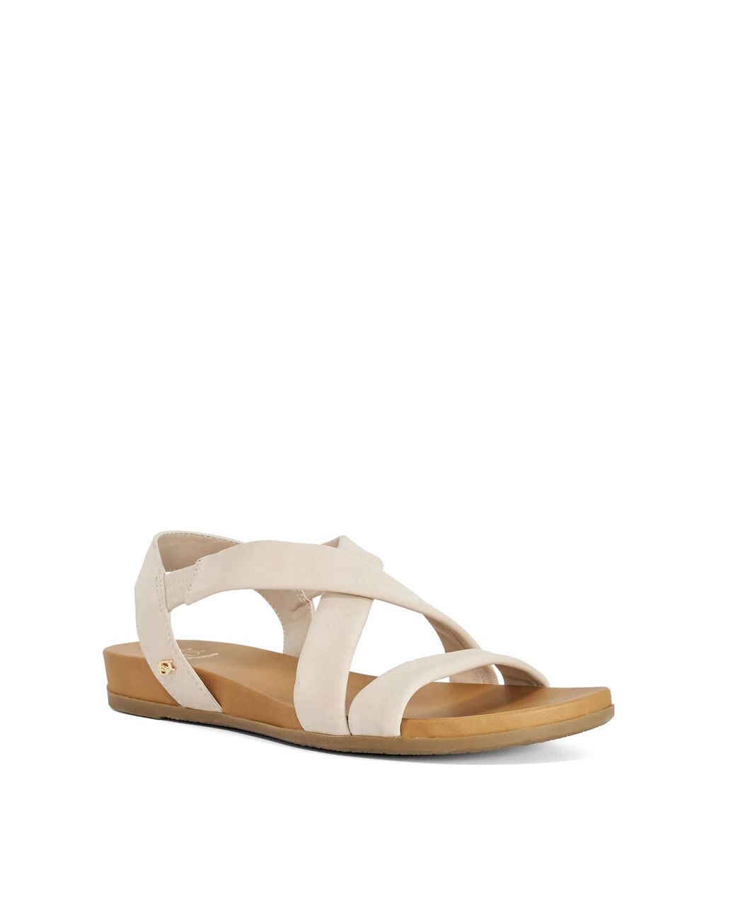 Dune Natural Landies Flat Sandals