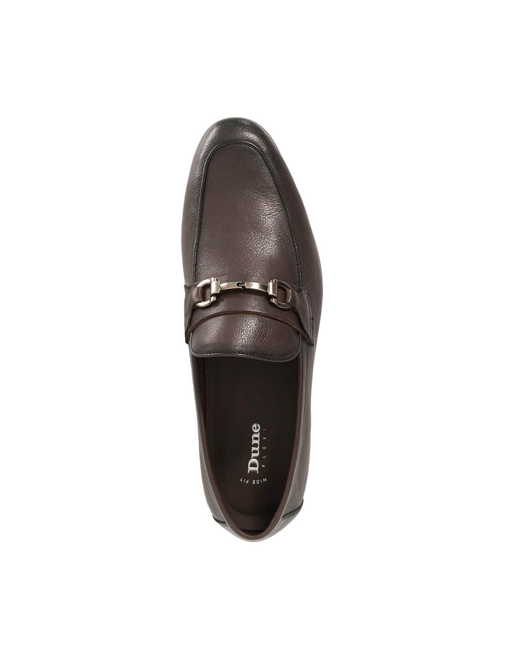 Dune Brown Seymore Wf Leather Wide Fit Snaffle Loafers for men